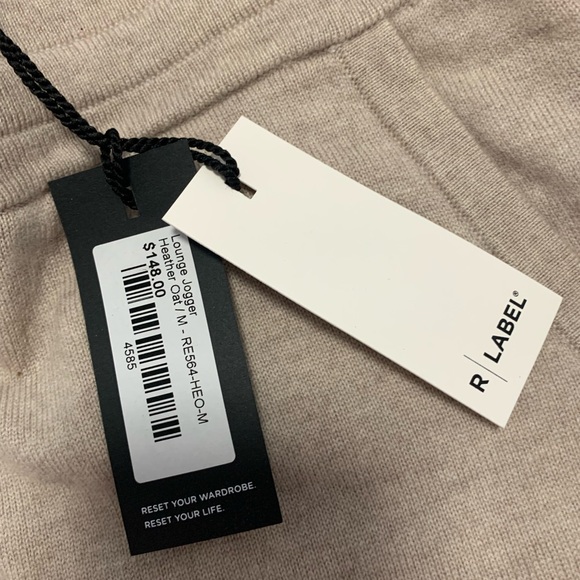 R Label Lounge Jogger in Heather Oatmeal Size M - Picture 3 of 6